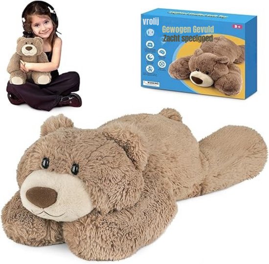Zylo® Verzwaringsknuffel - Verzwaarde Knuffel - Verzwaringsknuffel Volwassenen - Bruin - 34x24x8cm van Zylo